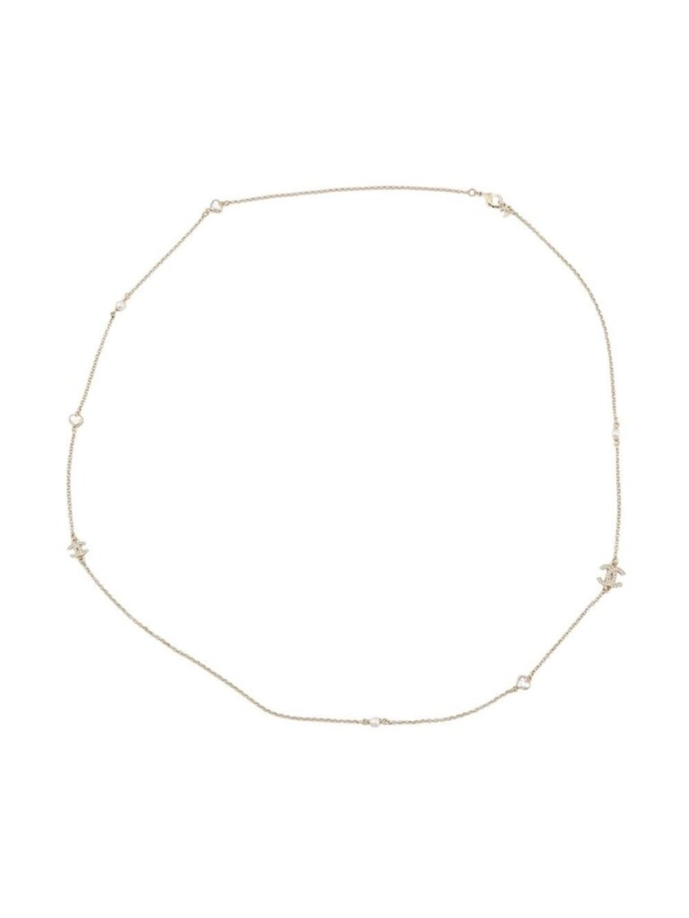 Chanel Necklace CC Logo Faux Pearl Long